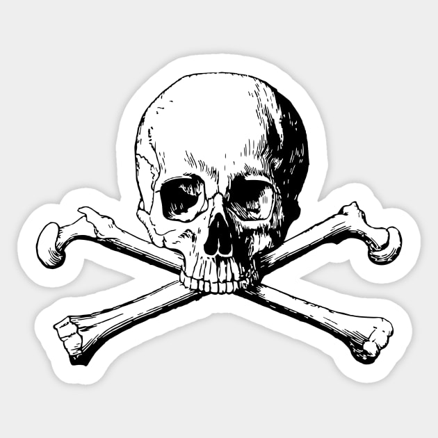 Skull and Crossbones Sticker by Vintage Sketches